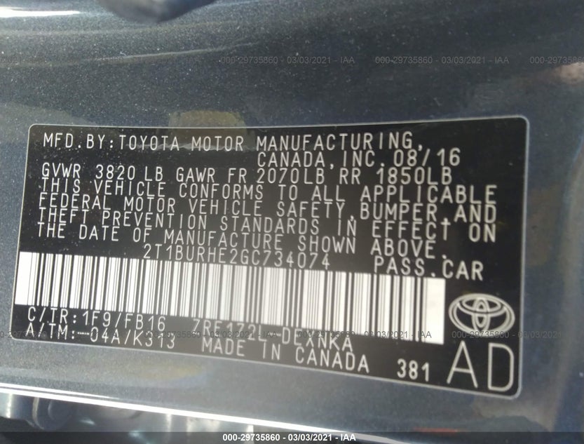 2T1BURHE2GC734074