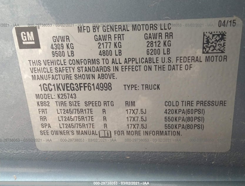 1GC1KVEG3FF614998