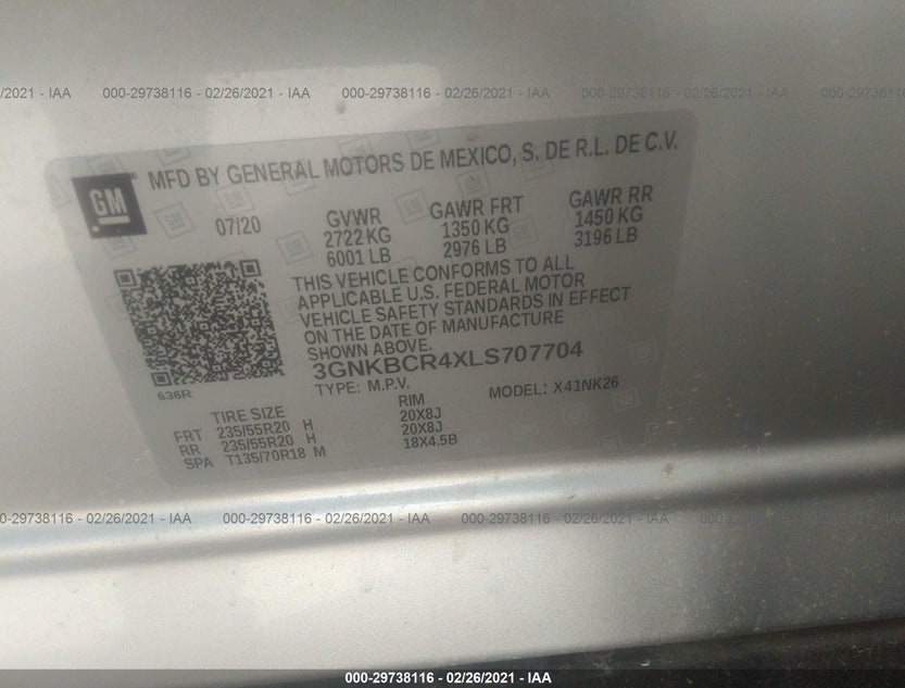 3GNKBCR4XLS707704