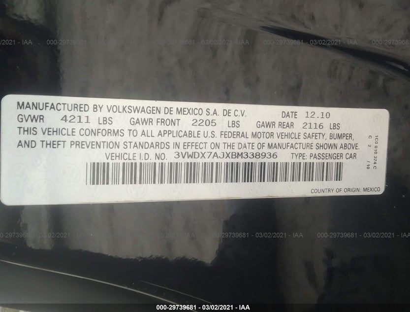 3VWDX7AJXBM338936