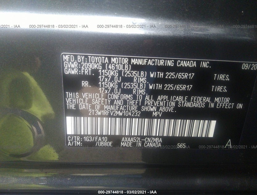 2T3W1RFV2MW104232