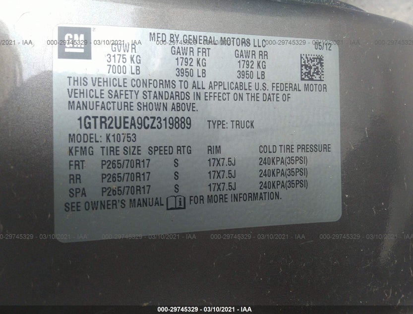 1GTR2UEA9CZ319889