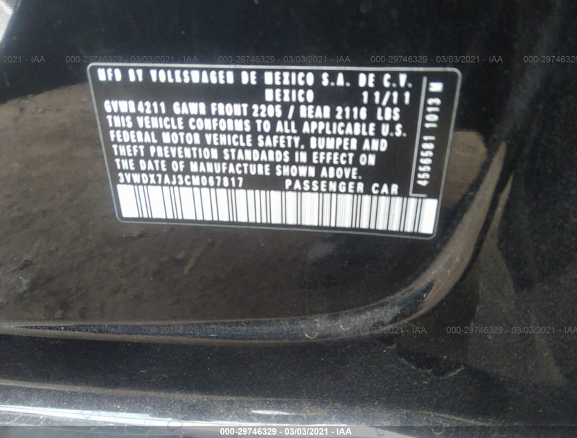 3VWDX7AJ3CM067817