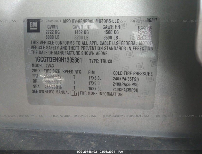 1GCGTDEN9H1305861