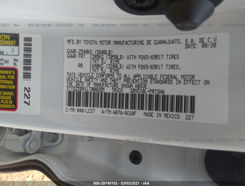 3TYDZ5BN1LT000205