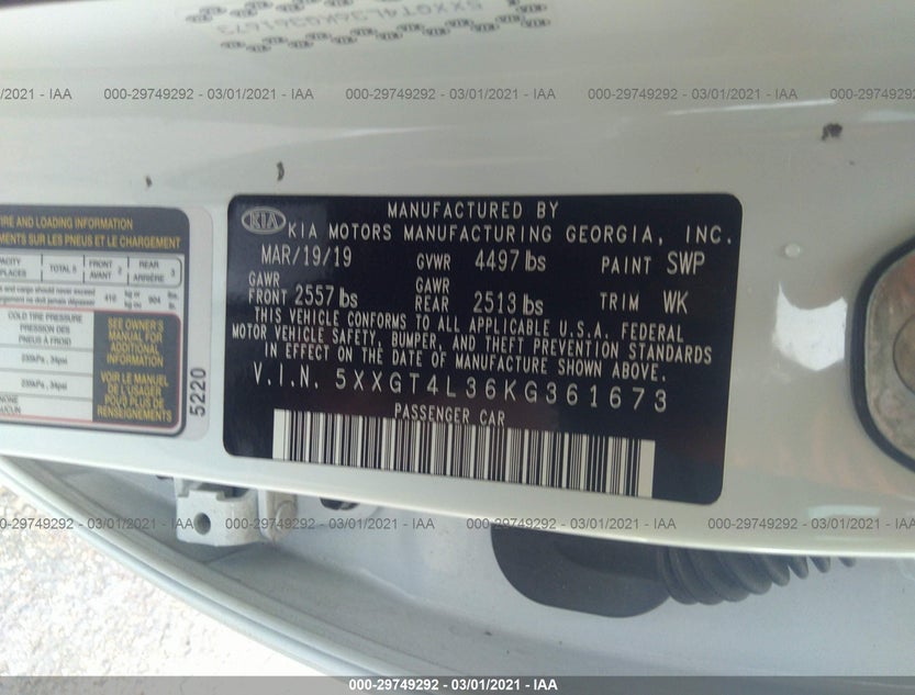 5XXGT4L36KG361673
