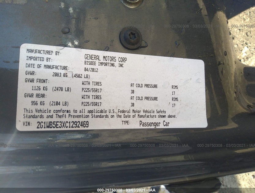 2G1WB5E3XC1292469