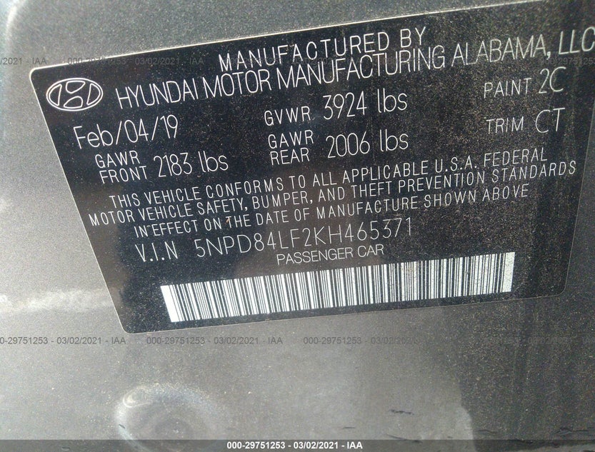 5NPD84LF2KH465371