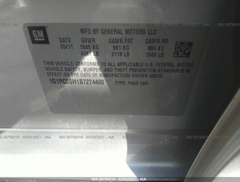 1G1PC5SH1B7274400