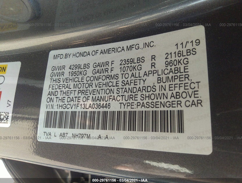 1HGCV1F13LA036446
