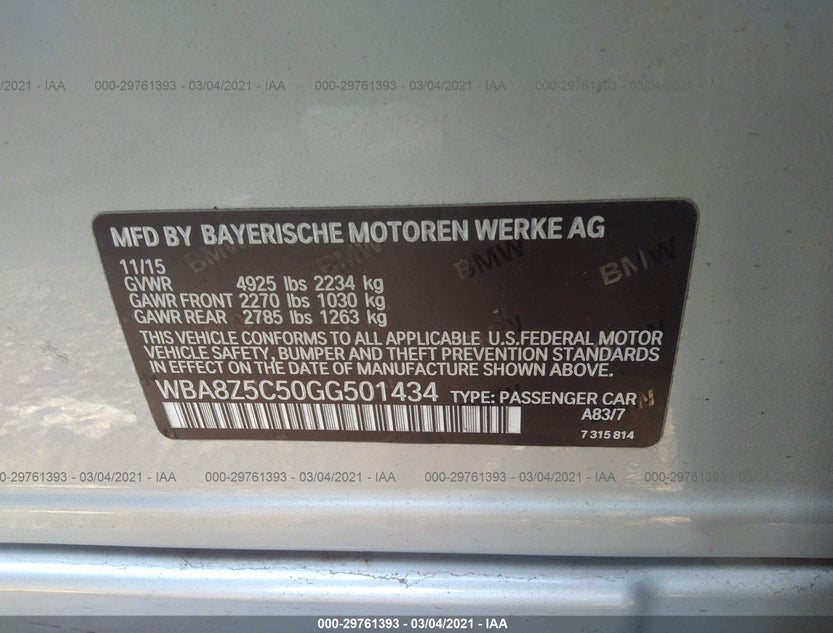 WBA8Z5C50GG501434