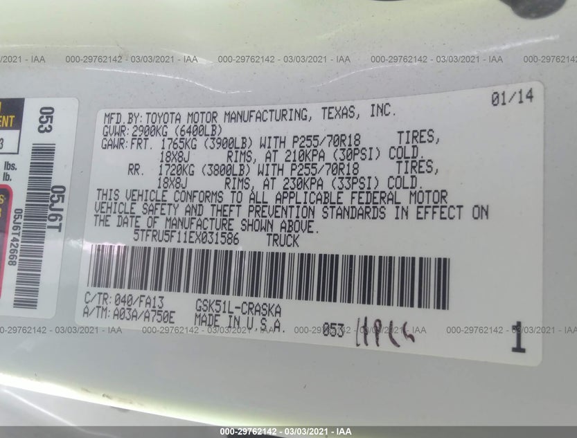 5TFRU5F11EX031586