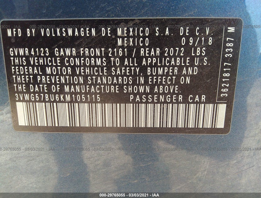 3VWG57BU6KM105115