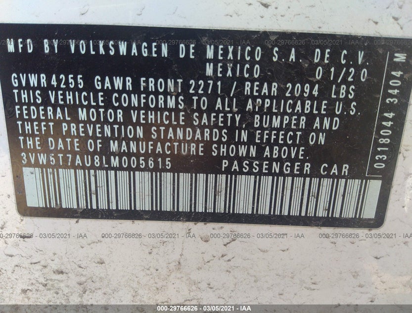 3VW5T7AU8LM005615