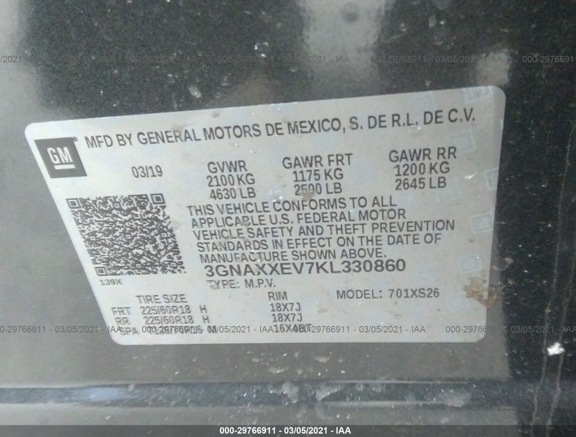 3GNAXXEV7KL330860