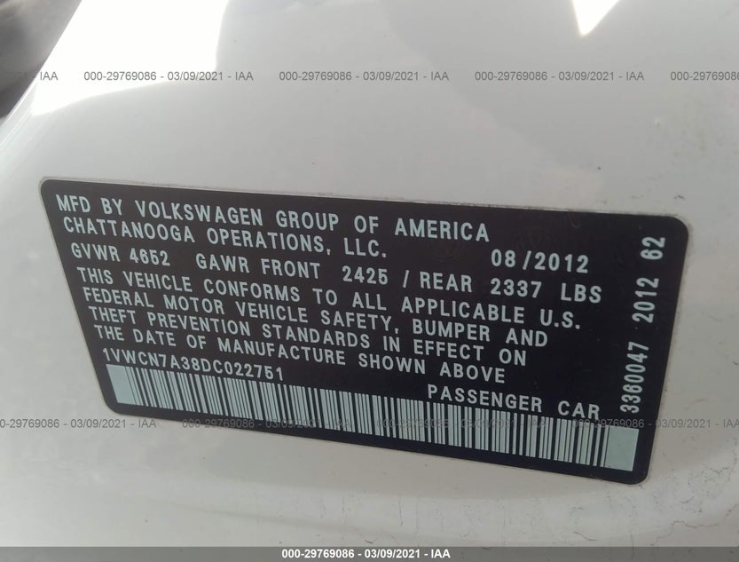 1VWCN7A38DC022751