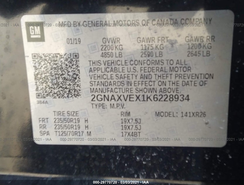 2GNAXVEX1K6228934