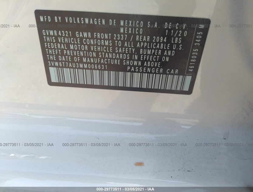 3VW6T7AU3MM006631