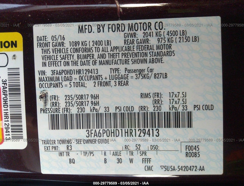3FA6P0HD1HR129413