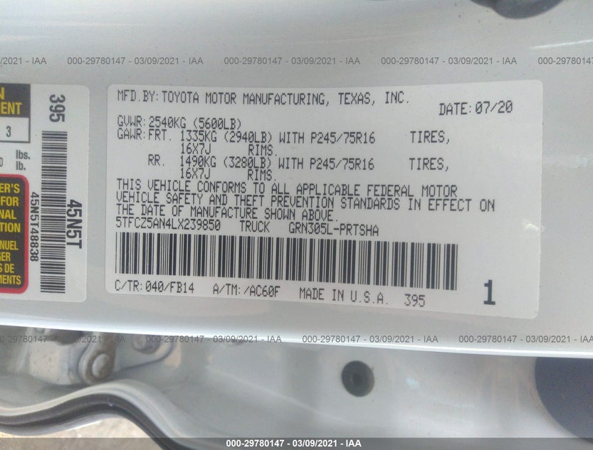 5TFCZ5AN4LX239850