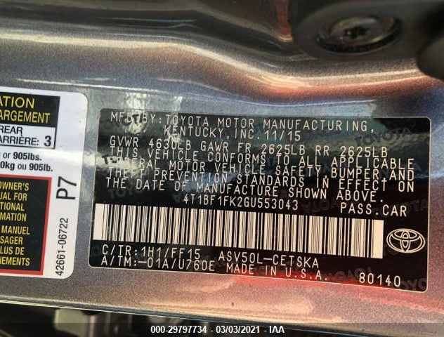 4T1BF1FK2GU553043
