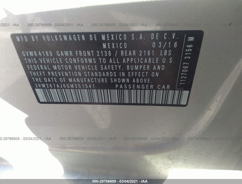 3VW267AJ6GM351541