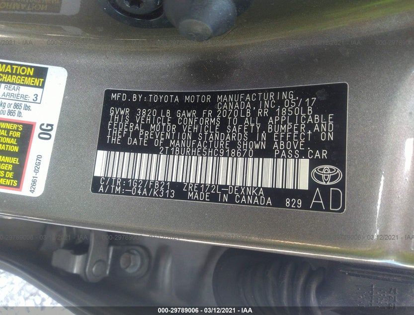 2T1BURHE5HC918670