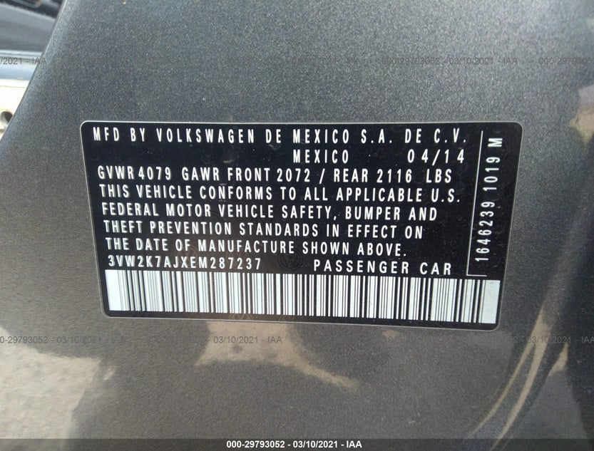 3VW2K7AJXEM287237