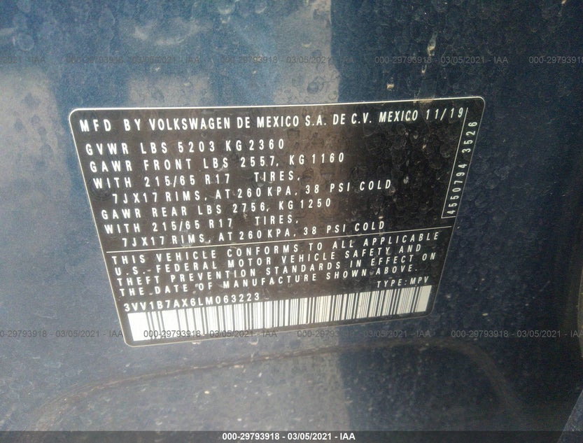 3VV1B7AX6LM063223