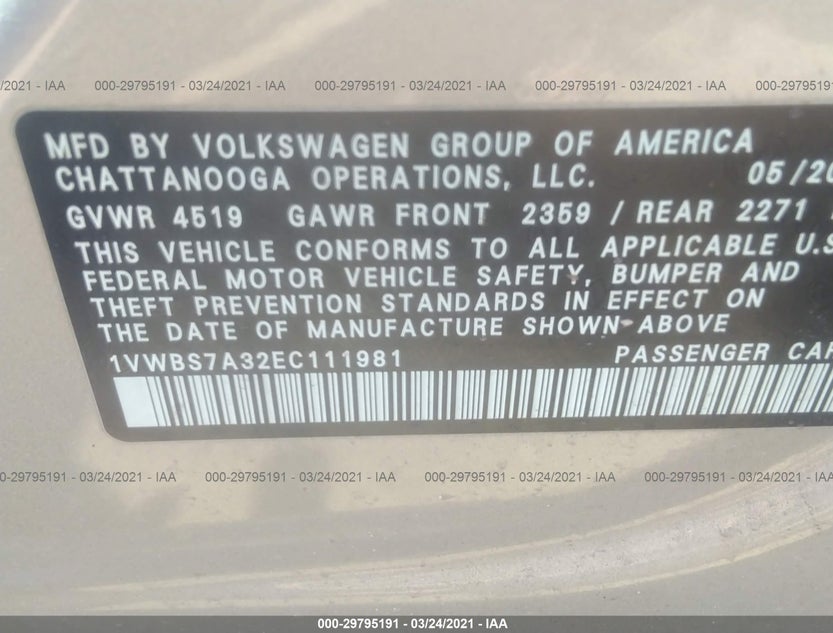 1VWBS7A32EC111981