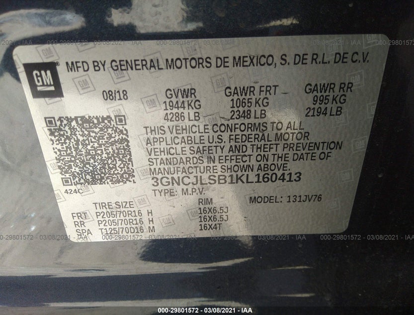 3GNCJLSB1KL160413