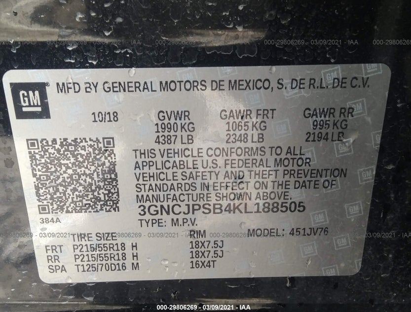 3GNCJPSB4KL188505