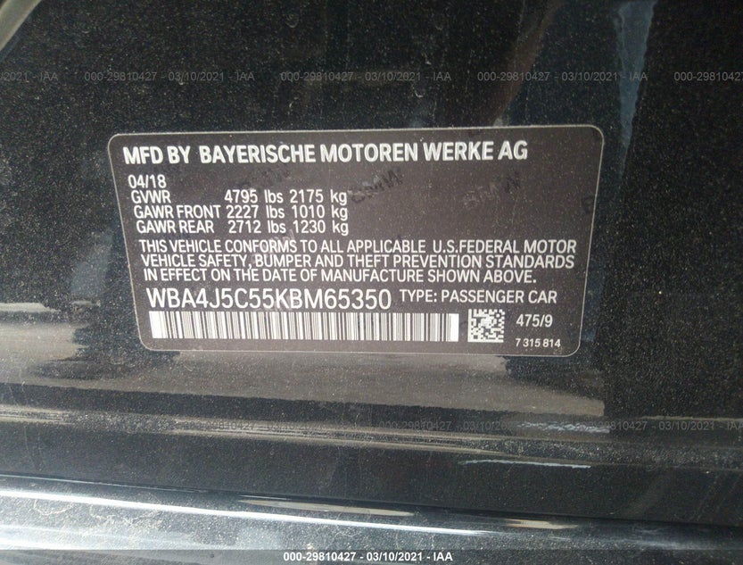 WBA4J5C55KBM65350