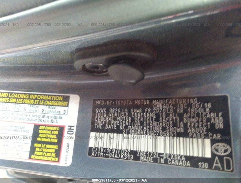 2T1BURHE9GC705851