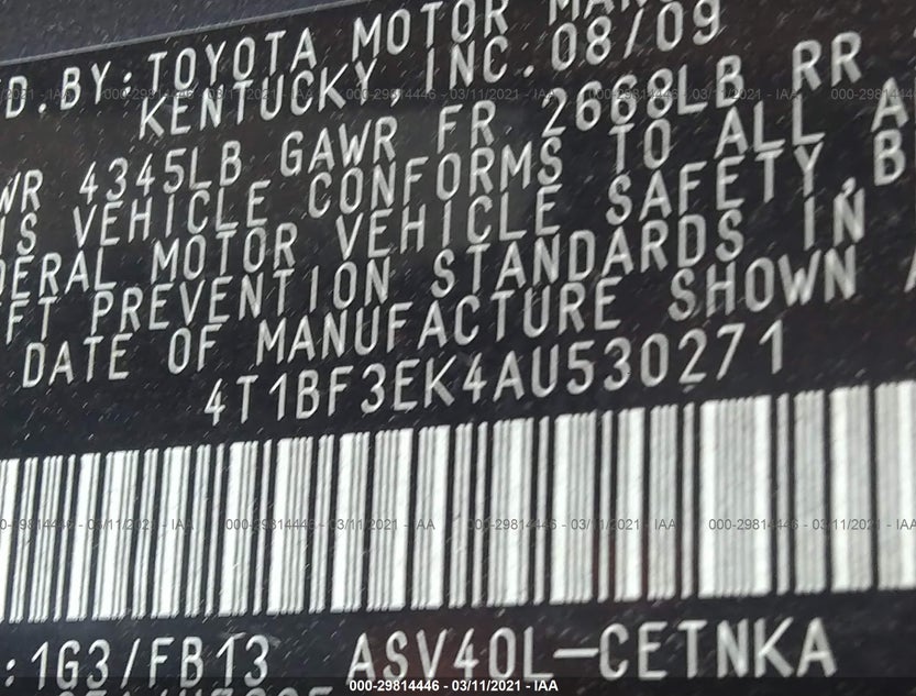 4T1BF3EK4AU530271