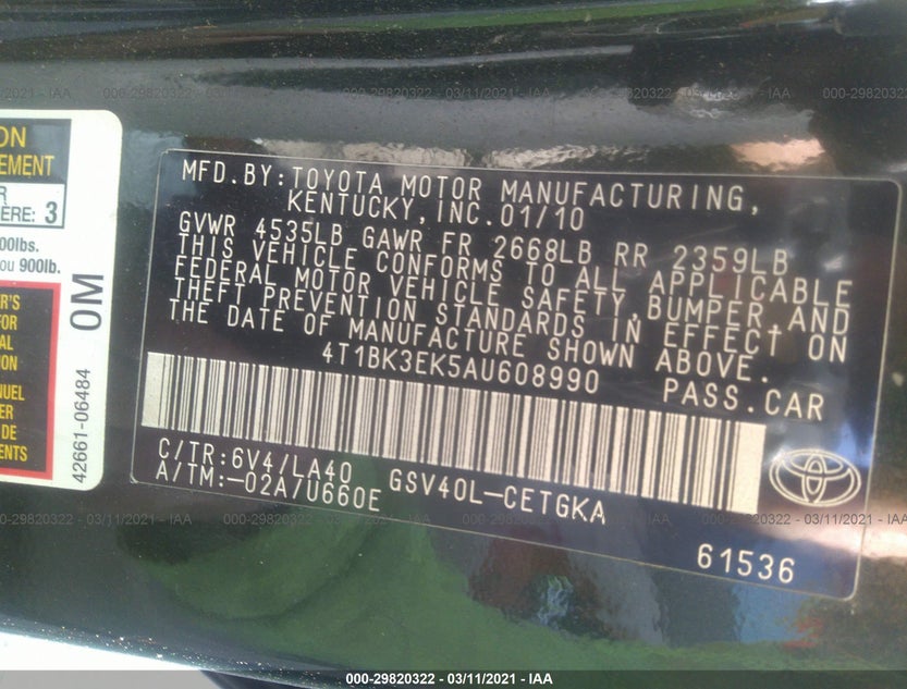 4T1BK3EK5AU608990