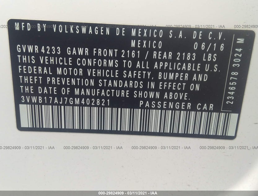 3VWB17AJ7GM402821