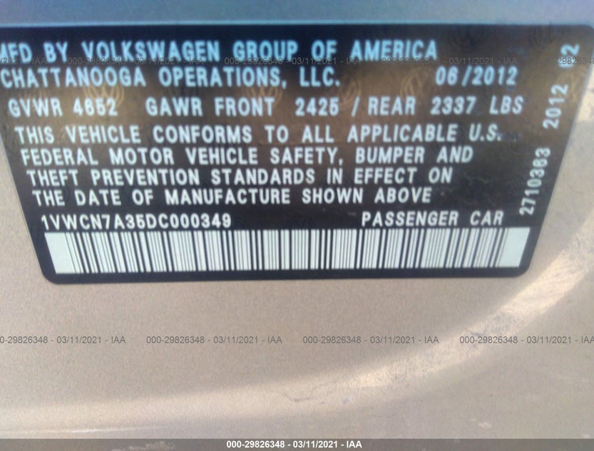 1VWCN7A35DC000349