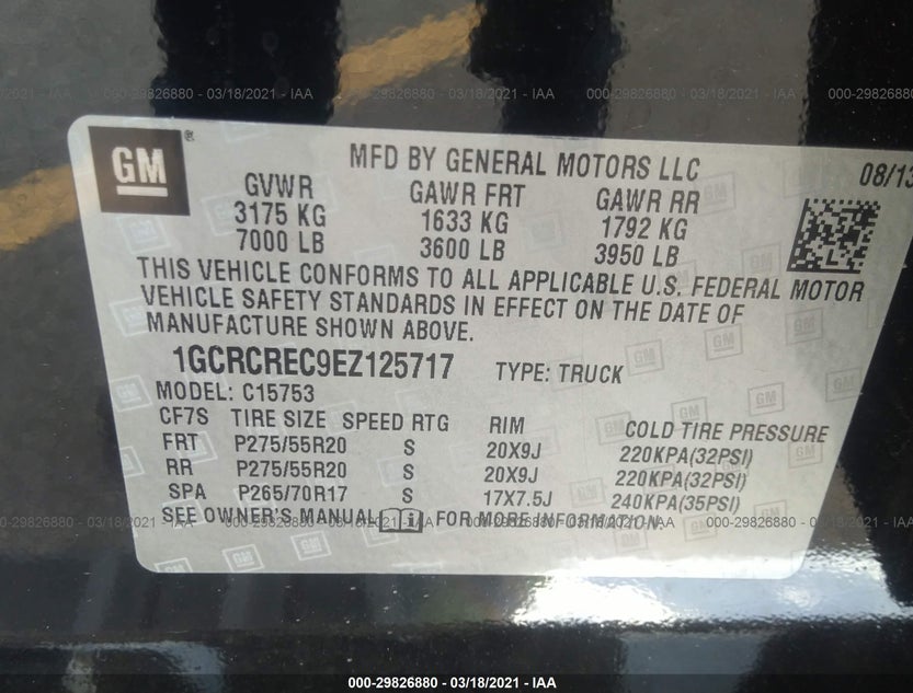 1GCRCREC9EZ125717