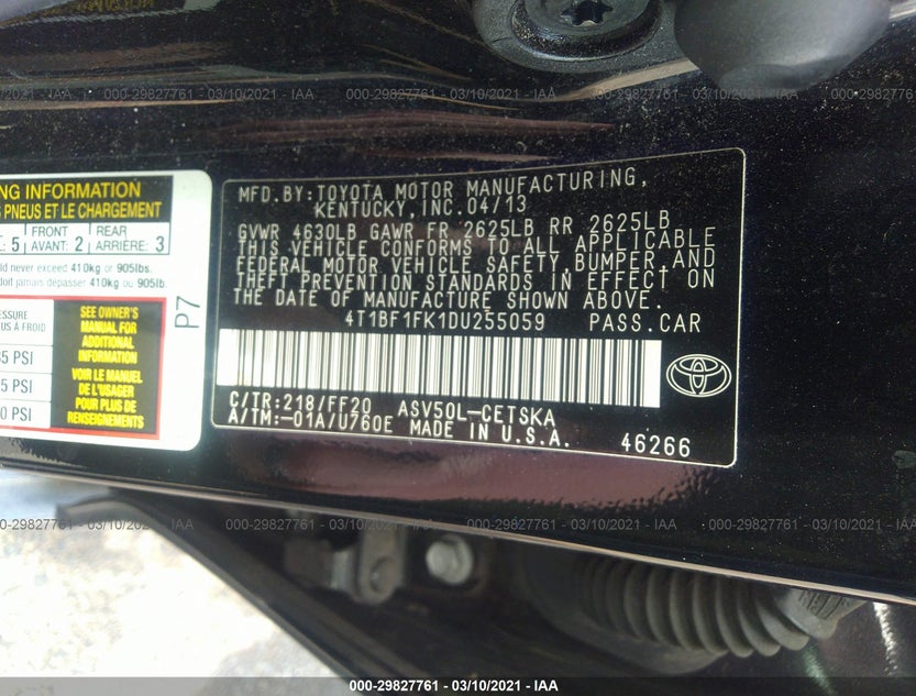 4T1BF1FK1DU255059