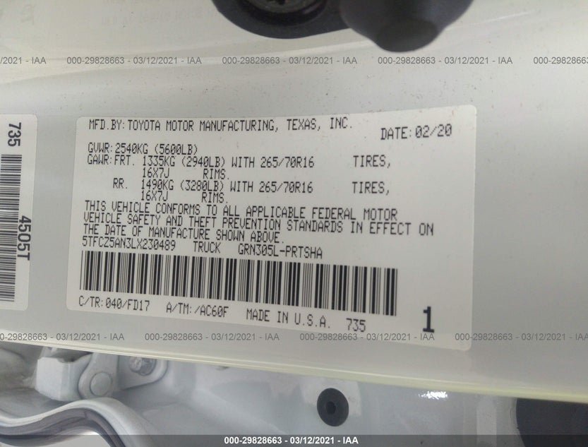 5TFCZ5AN3LX230489