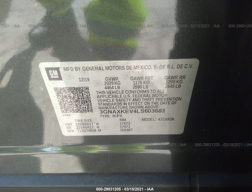 3GNAXKEV4LS603683