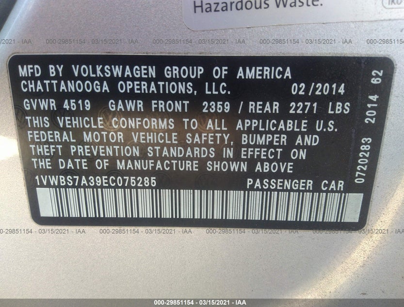 1VWBS7A39EC075285