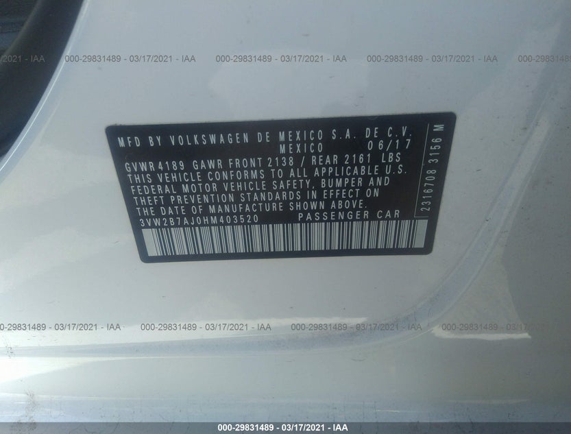 3VW2B7AJ0HM403520