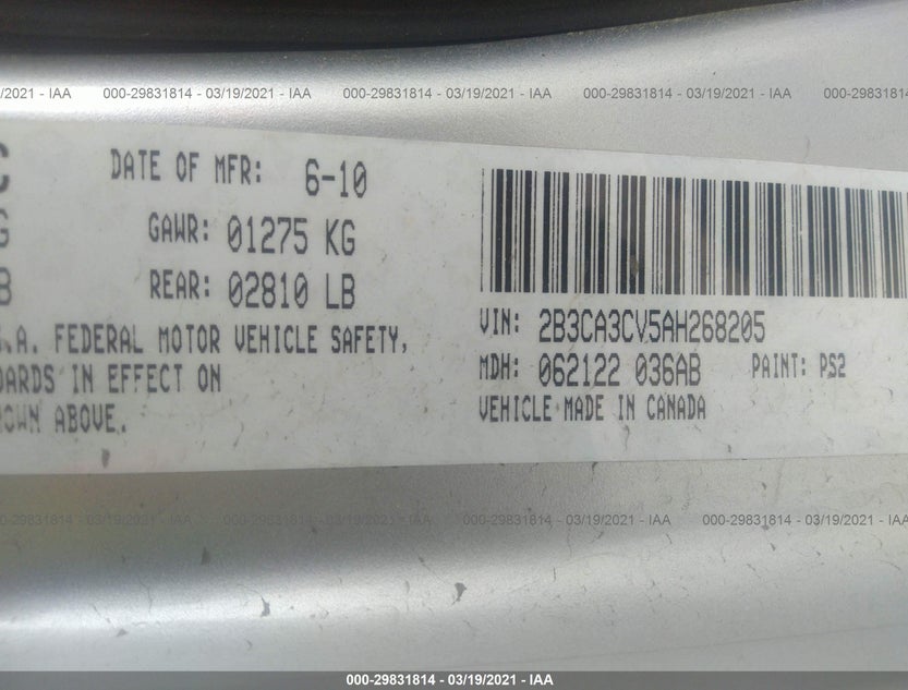 2B3CA3CV5AH268205