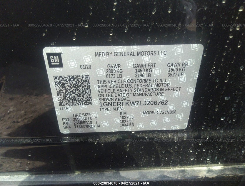 1GNERFKW7LJ206762