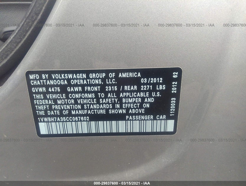1VWBH7A35CC067602