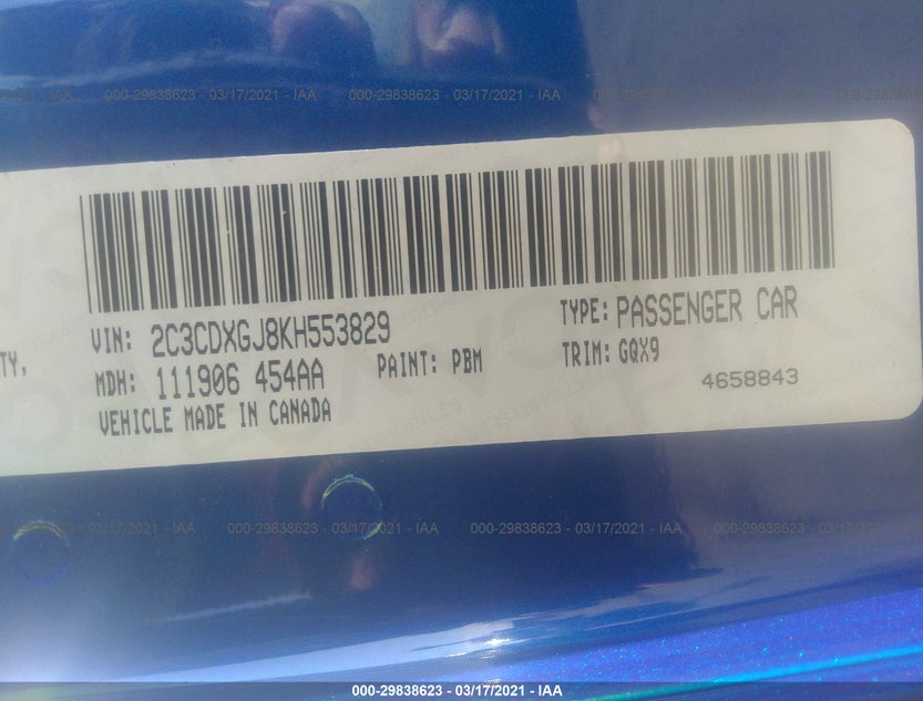 2C3CDXGJ8KH553829