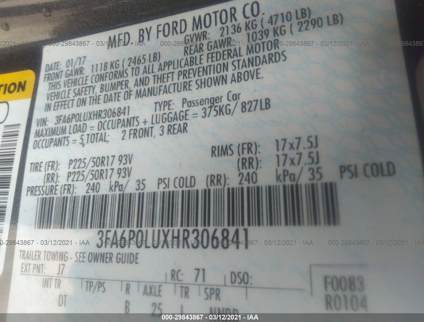 3FA6P0LUXHR306841