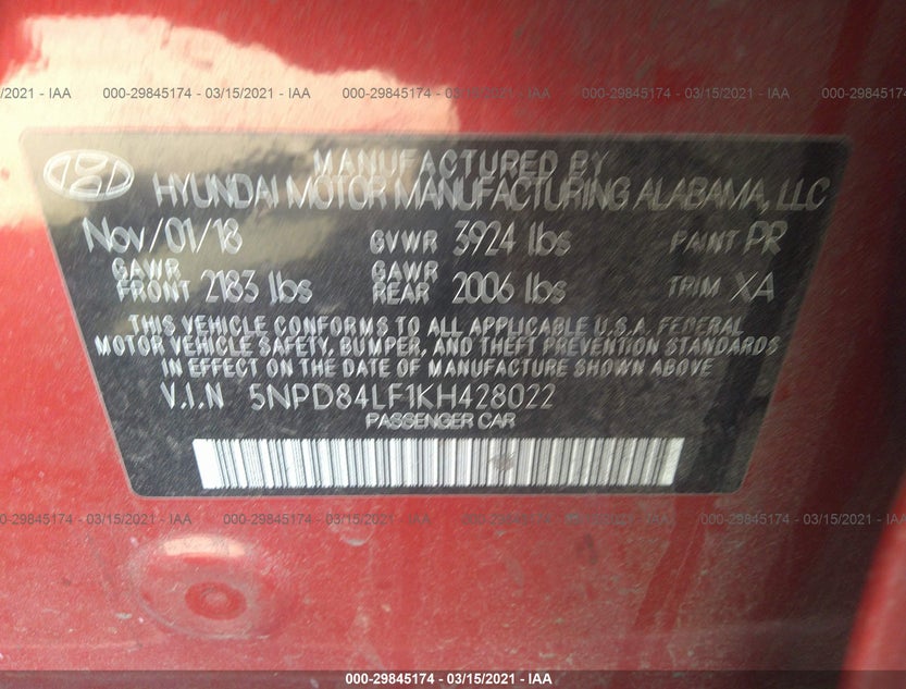 5NPD84LF1KH428022